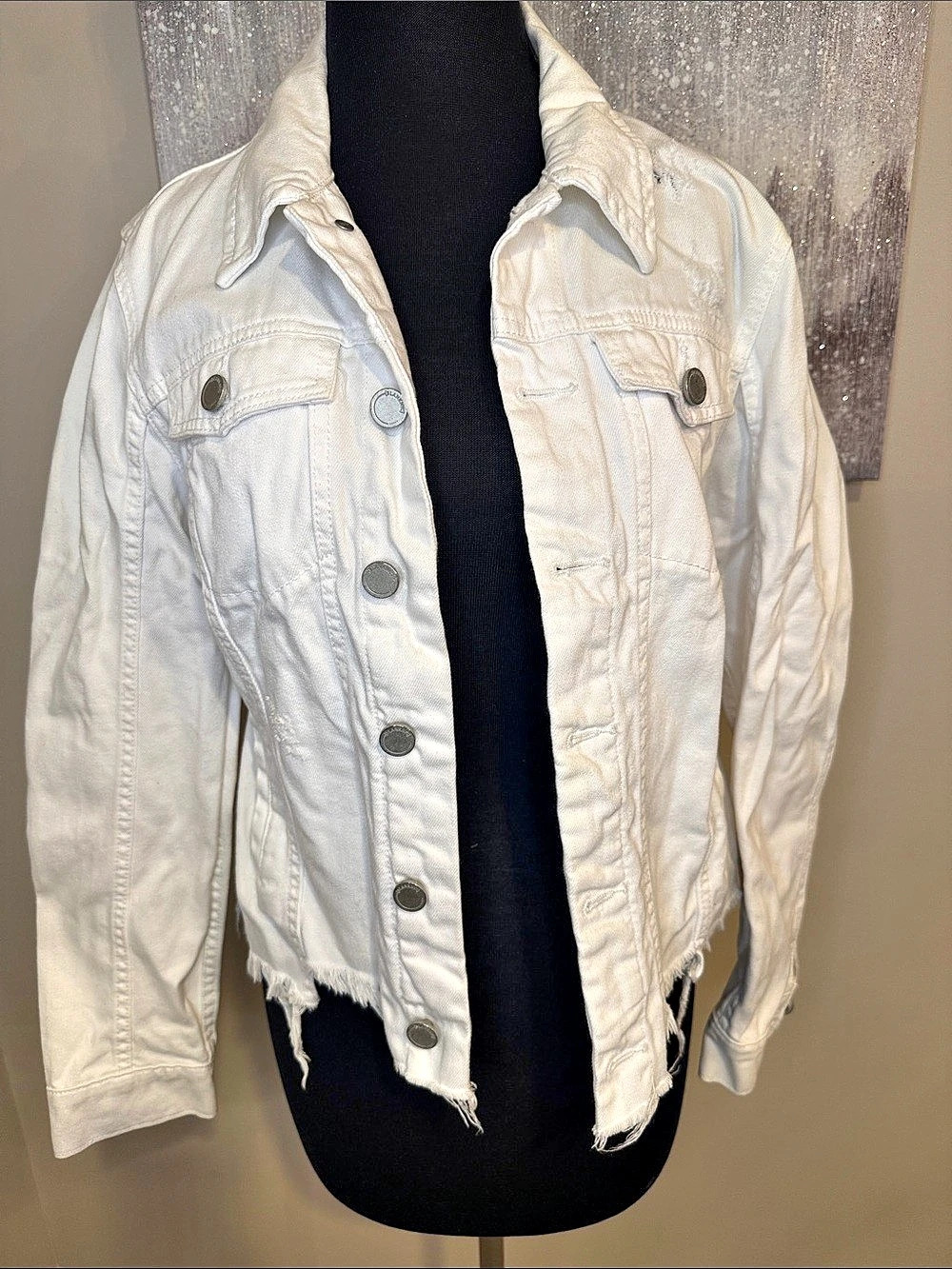 Blank NYC White Denim Jacket Size Large